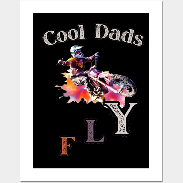 Motocross Cool Dad Dirt Bike Racer Wall Art by stickercuffs